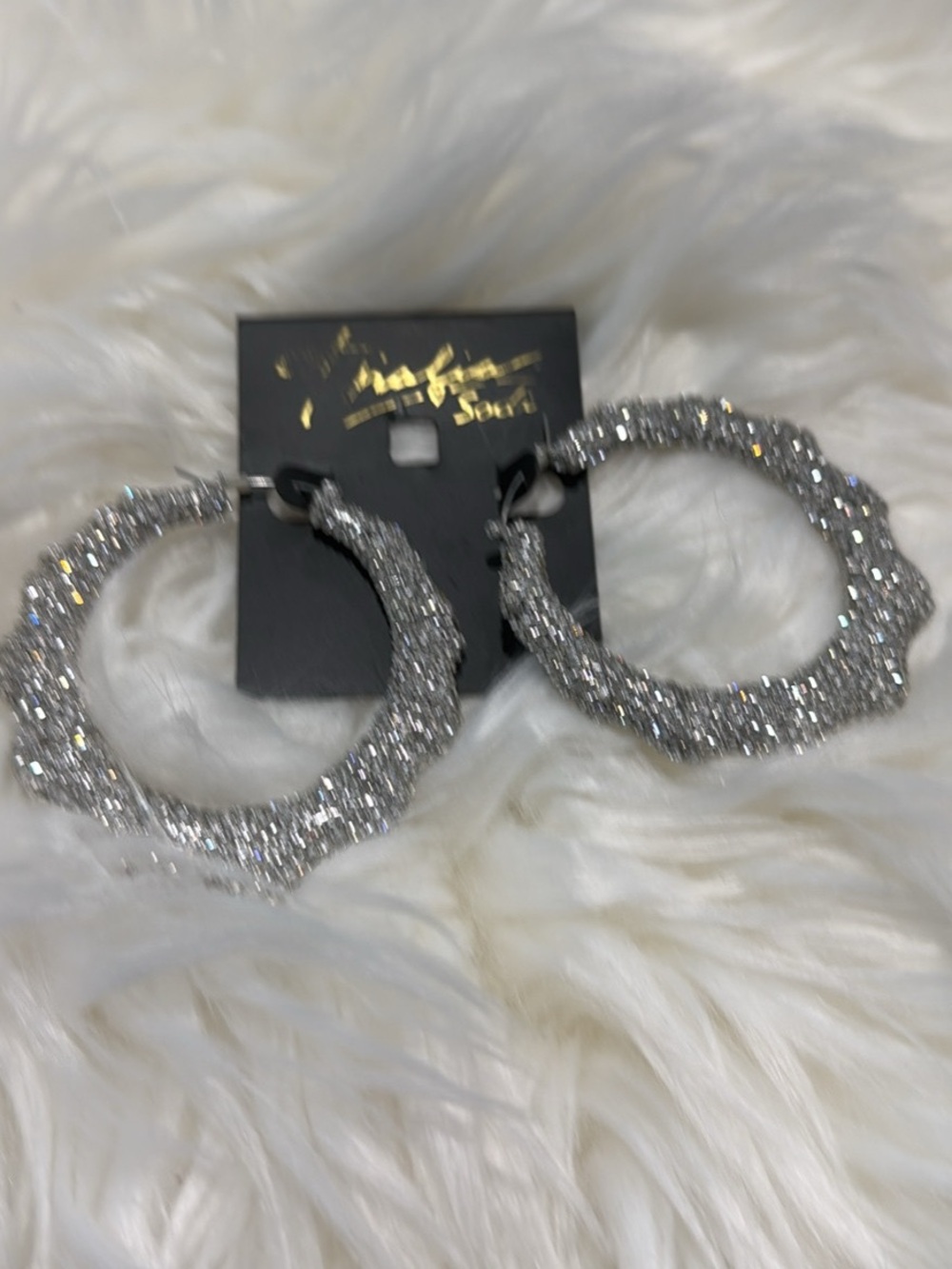 INC International Concepts Textured Silver Hoop Earrings